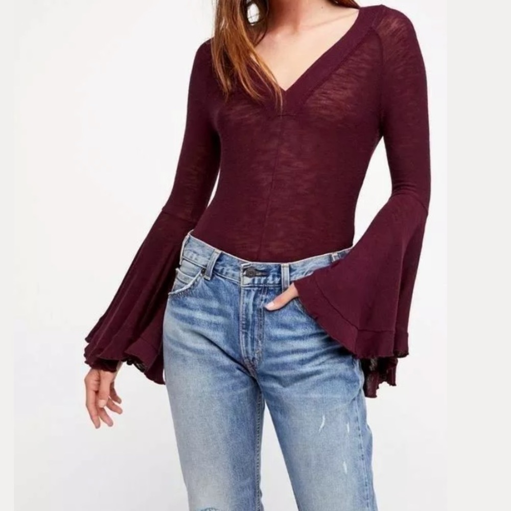 Free People So Dramatic Bell Sleeves Shirt